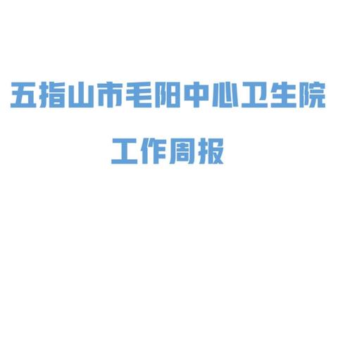 五指山市毛阳中心卫生院 工作周报 2024年 12月23日-12月29日