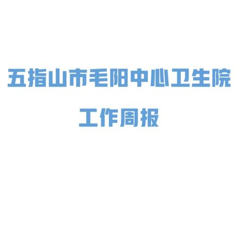 五指山市毛阳中心卫生院 工作周报 2024年 12月16日-12月22日