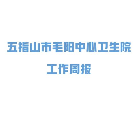 五指山市毛阳中心卫生院 工作周报 2024年 12月2日-12月8日