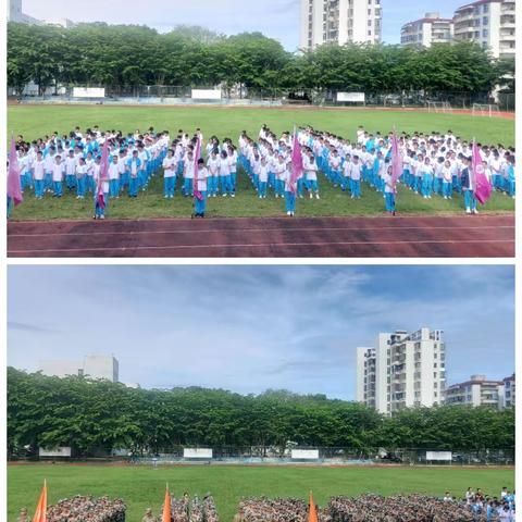 军训会操展风采，飒爽英姿致青春——西南大学三亚中学2023级高一新生素质教育拓展训练汇报