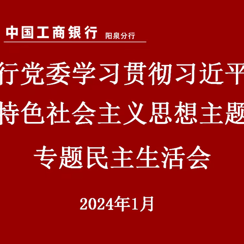 总行主题教育第三巡回督导组参加阳泉分行党委主题教育专题民主生活会