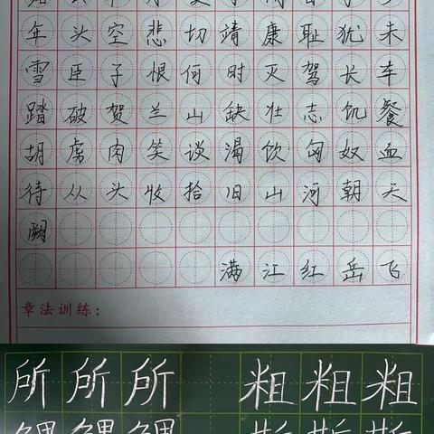 习字立人 书写风采——城关镇和谐小学技科组第六周书法练字作品展示