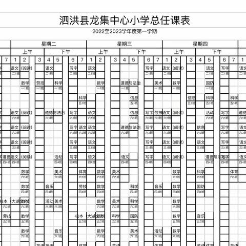 泗洪县龙集中心小学体育课表公示网址