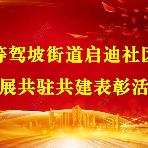 凝聚共建合力，架起连心桥梁——等驾坡街道启迪社区召开社区共建表彰大会！