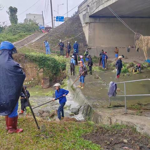 定城镇节前开展河道清理整治行动
