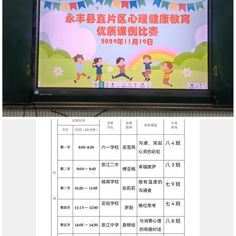 阳光心理，健康成长——永丰县直片区心理健康优质课比赛在城西中学举行