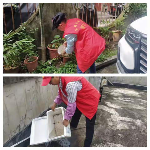 九龙城社区开展“护河爱水清洁家园 翻盆倒罐防基孔肯雅热”志愿服务活动