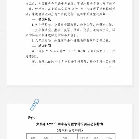 精准把脉明方向 科学备考提质量——文昌市2024年中考备考暨学科培训（地理学科专场）