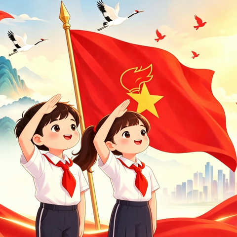 高举队旗跟党走 少年接力新长征——塔前中心小学纪念长征胜利90周年建队日活动暨新队员入队仪式