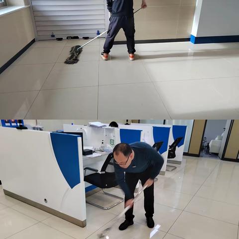 一八四团支行开展“迎新年”卫生大扫除活动