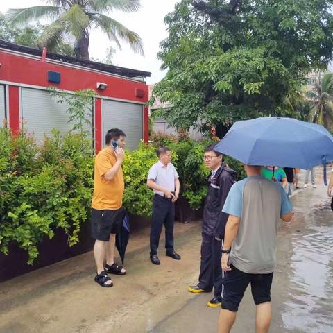 吉阳区黄河舟副区长带队到辖区易积水区域检查及背街小巷易积水路段的工作情况