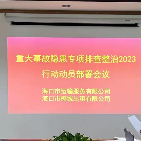 海口市运输服务有限公司、海口椰城出租车有限公司 召开重大事故隐患专项排查整治2023行动动员部署会议