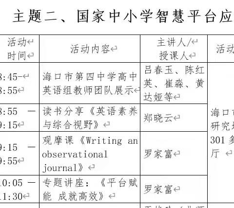 平台助力，深耕教坛-记海口海港学校高中英语组参加《国家中小学智慧教育平台助力学科备课》培训