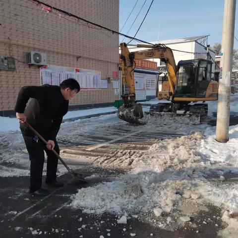 铲雪通路保民生——廿里铺村两委干部和志愿者“遇雪”奋战 全力清除积雪