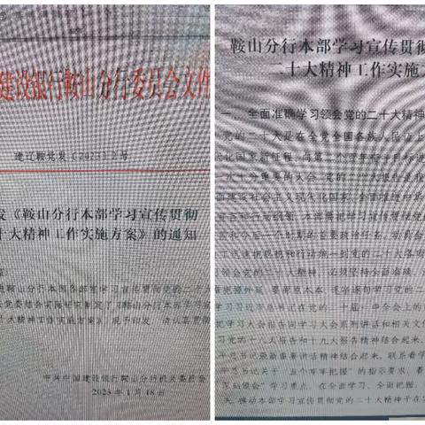 （六）立足本职 以新金融行动推动二十大精神落地见效——鞍山分行本部学习宣传贯彻党的二十大精神