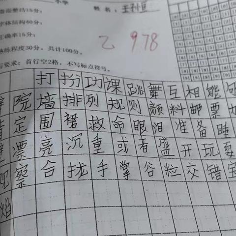 徐庄小学书写规范字 传承中华文化