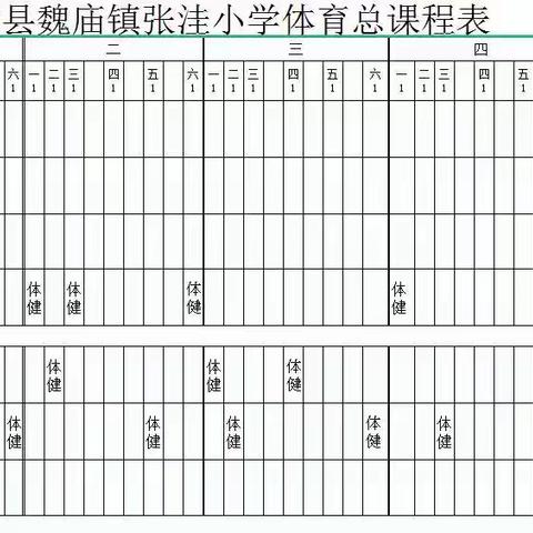 沛县魏庙镇张洼小学体育课表及其它公示内容网址