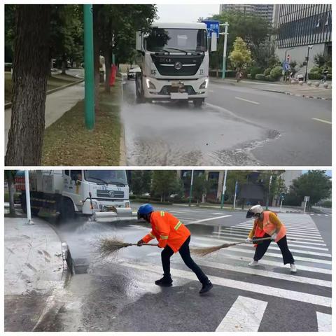加强雨后精细保洁 保障道路洁净畅通