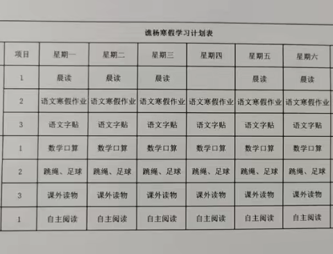 下关一小187班谯杨的寒假生活