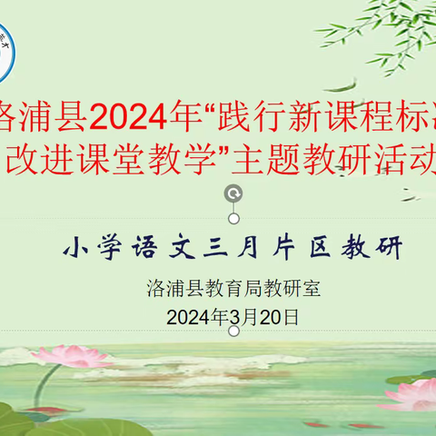 洛浦县2024年“践行新课程标准 改进课堂教学”主题教研活动 -----小学语文三月片区教研