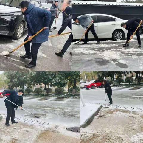 【我为群众办实事】“以雪为令 迎雪而行”机关第一党支部助力网点扫雪除冰，方便群众出行