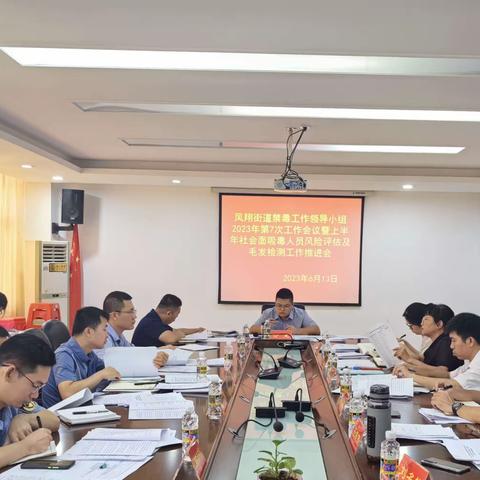 凤翔街道召开禁毒工作领导小组2023年第7次工作会议暨上半年社会面吸毒人员风险评估及毛发检测工作推进