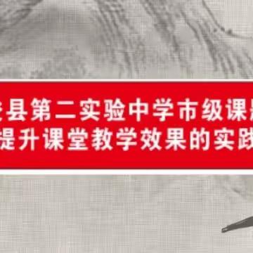 专家引领凝智慧，课题研究谱新章——记浚县第二实验中学语文组市级课题开题报告