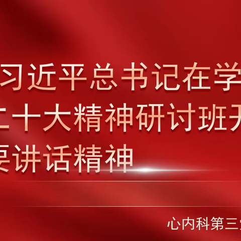 学习习近平总书记在学习贯彻党的二十大精神研讨班开班式上的重要讲话精神