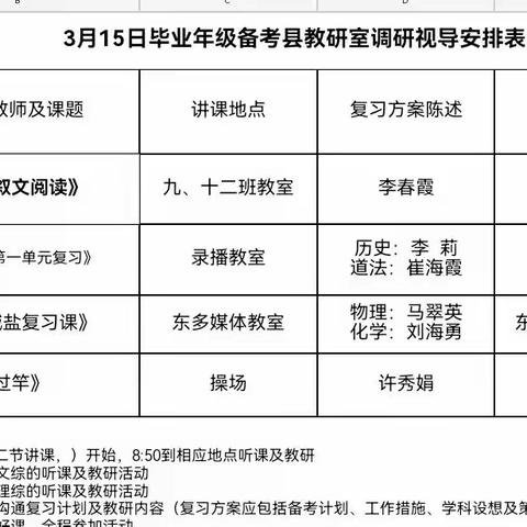 视导调研指引发展，激情备考勇毅前行——永清县教育局莅临第二中学开展2024届初中备考视导工作