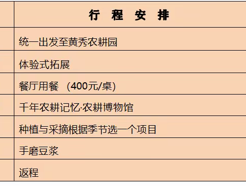 黄秀农耕园中小学生农耕体验方案