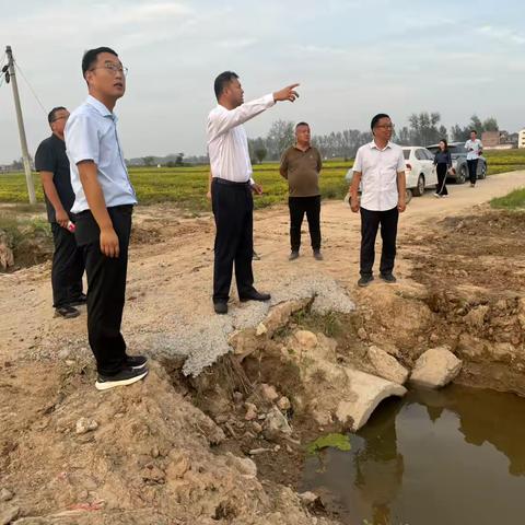 区政府副区长王振华到冯塘乡调研河道沟渠连通和农田积水排涝工作