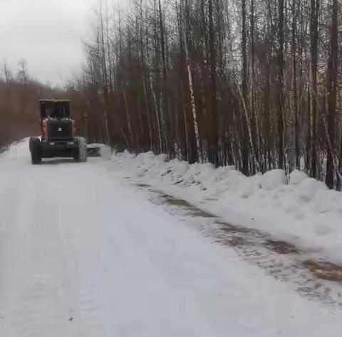 公路养护大队开展道路推雪工作  保障苗木运输畅通