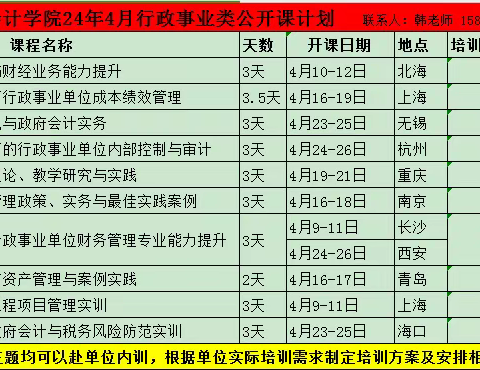 招生简章：“财会监督视角下行政事业单位成本绩效管理”研修班