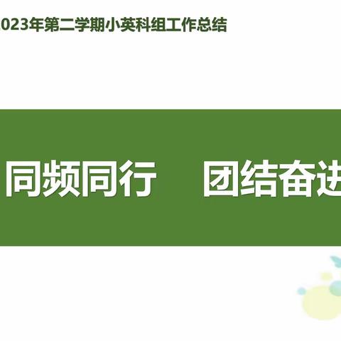 同频同行 团结奋进——2023年秋小学英语科组总结