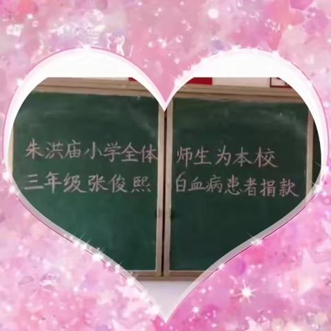 病魔无情，校园有爱——朱洪庙镇朱洪庙小学全体师生为患病学生捐款活动