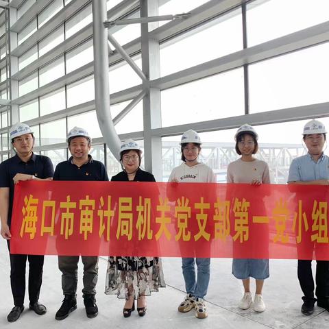 走进项目施工现场 感受自贸港建设热潮｜海口市审计局机关党支部第一党小组参观海口新海港客运枢纽项目现场