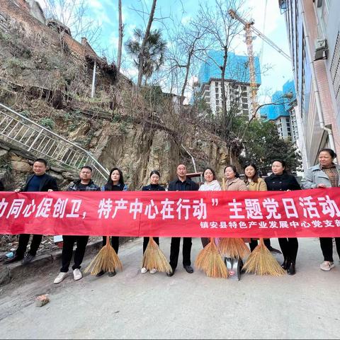 镇安县特产中心开展“戮力同心促创卫.特产中心在行动”主题党日活动