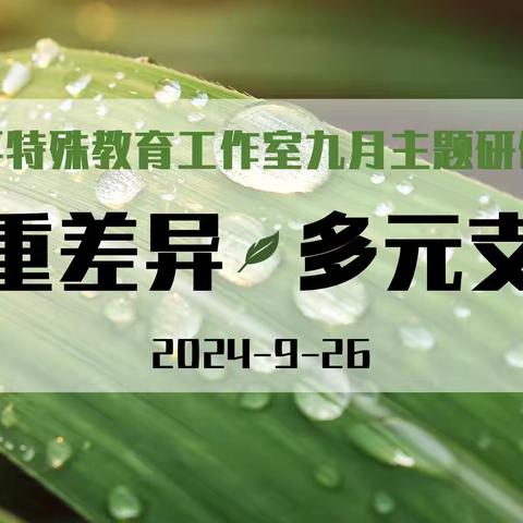 尊重差异，多元支持 ——浏阳市张素平特殊教育工作室九月主题研修活动