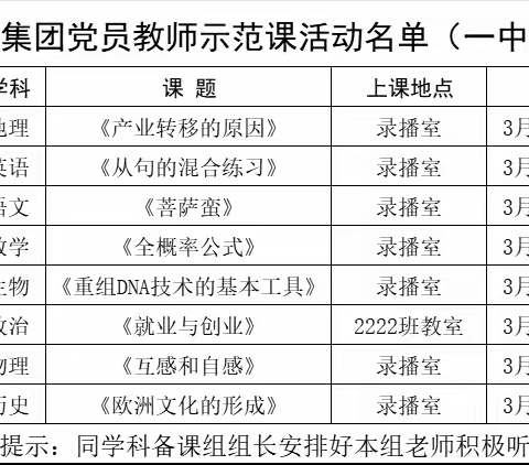 党员示范展风采 三尺讲台显担当———记汝城一中第二党支部党员示范课完美收官