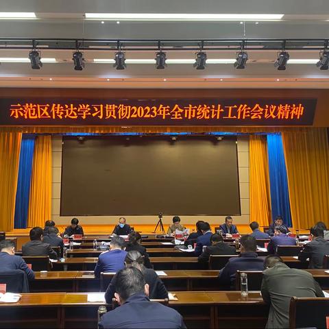 示范区传达学习贯彻2023年全市统计工作会议精神