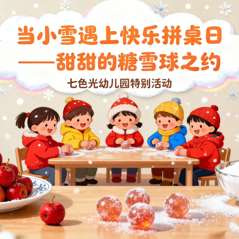 拼桌暖冬，甜趣小雪——七色光幼儿园组织开展小雪节气主题教育活动