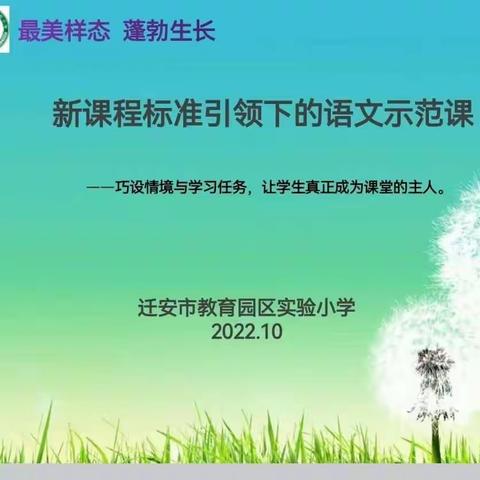 精准把脉，专业引领——教育园区实验小学“每人一节双过关”语文示范引路课活动