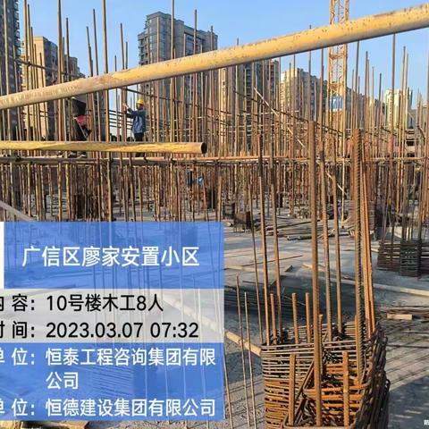 [工作日报】上饶县廖家安置小区项目部、天气：晴（3月7号）