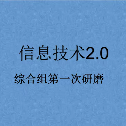 综合组信息技术2.0第一次研磨