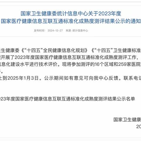 喜报！安康市中医医院顺利通过国家医疗健康信息互联互通标准化成熟度四甲测评