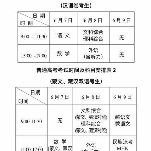 普通高考考生必读手册