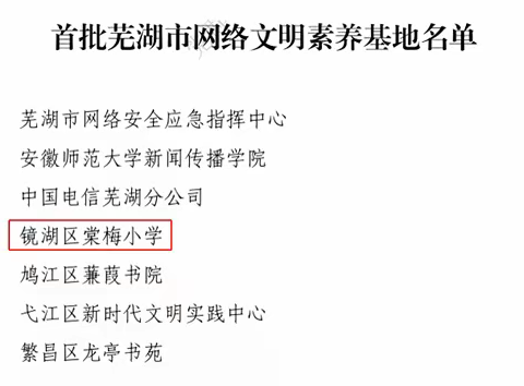 在线社会中的学校网络文明教育 ——芜湖市棠梅小学建立网络文明素养基地