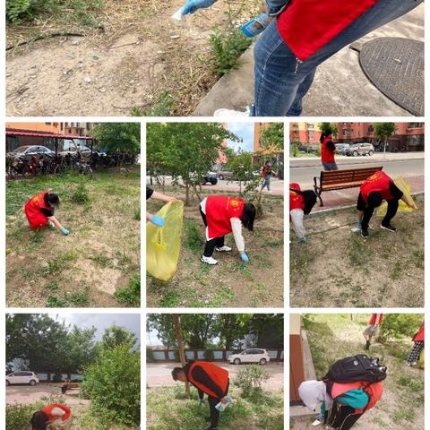 红旗社区开展“清捡垃圾美环境 守护绿色显担当”志愿服务活动
