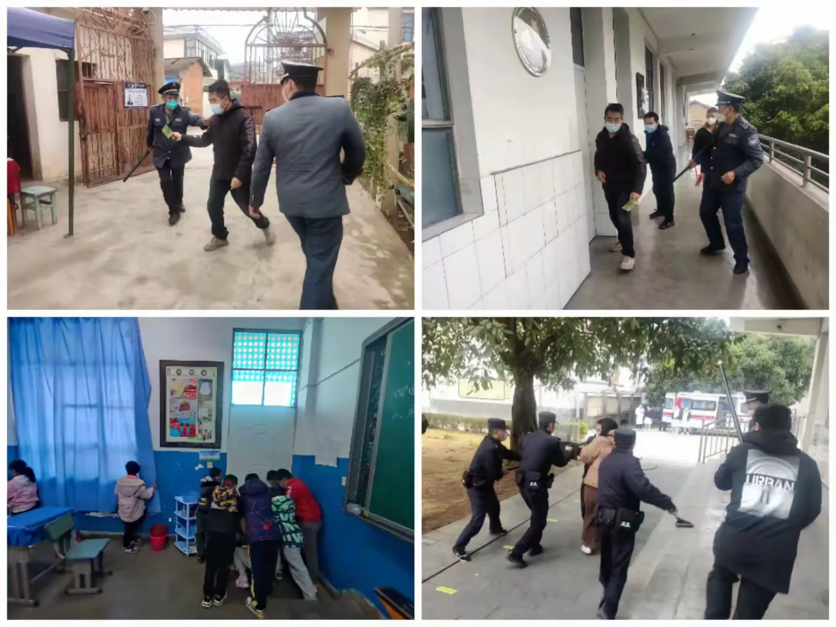 简篇-常演精练,守护安全——汉庄第二示范小学开展安全演练活动