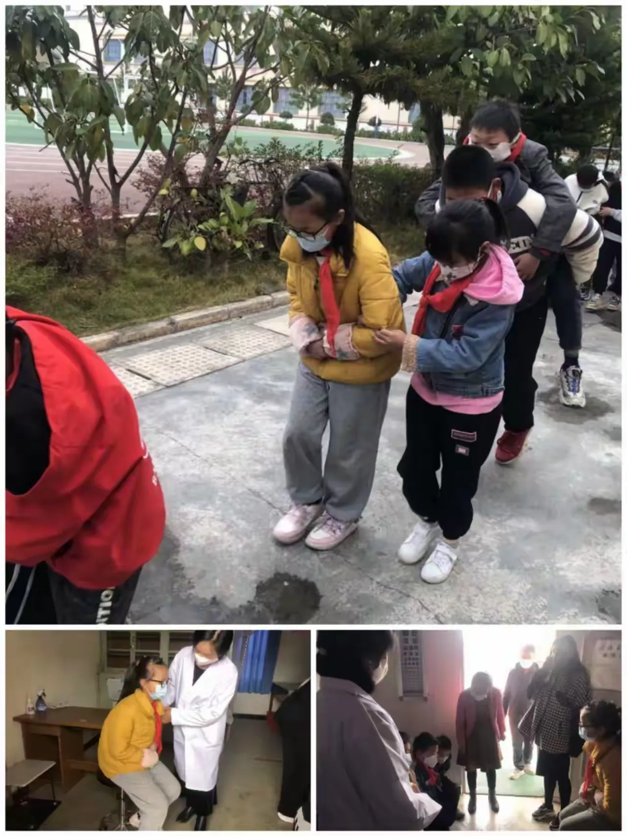简篇-常演精练,守护安全——汉庄第二示范小学开展安全演练活动
